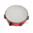thumbnail image 3 of Tambourines,Wooden Tambourines Adults Drum Bell Double Rows,Hand Held Drum Bell Birch Metal Percussion,Percussion Musical Instrument Tambourine for Kids,Handheld Tambourine 8inch Red, 3 of 8