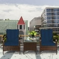 thumbnail image 4 of Costway 3 PCS Patio Wicker Rattan Furniture Set Coffee Table & 2 Rattan Chair W/Cushions-Navy, 4 of 12