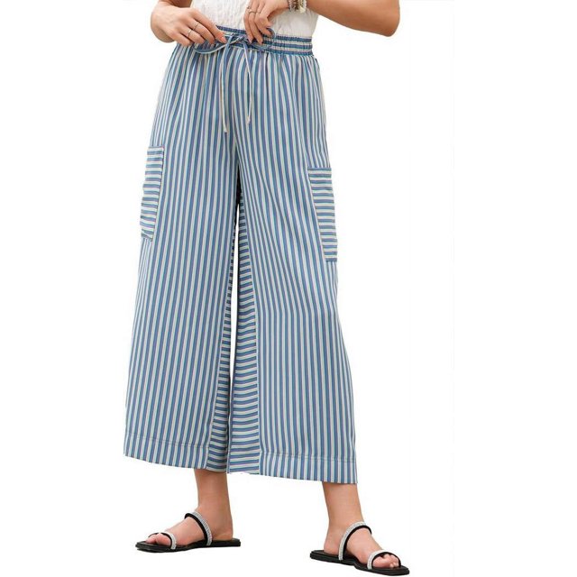 Pantalon Grand Confortable d'Été pour Femmes Bleu Clair m