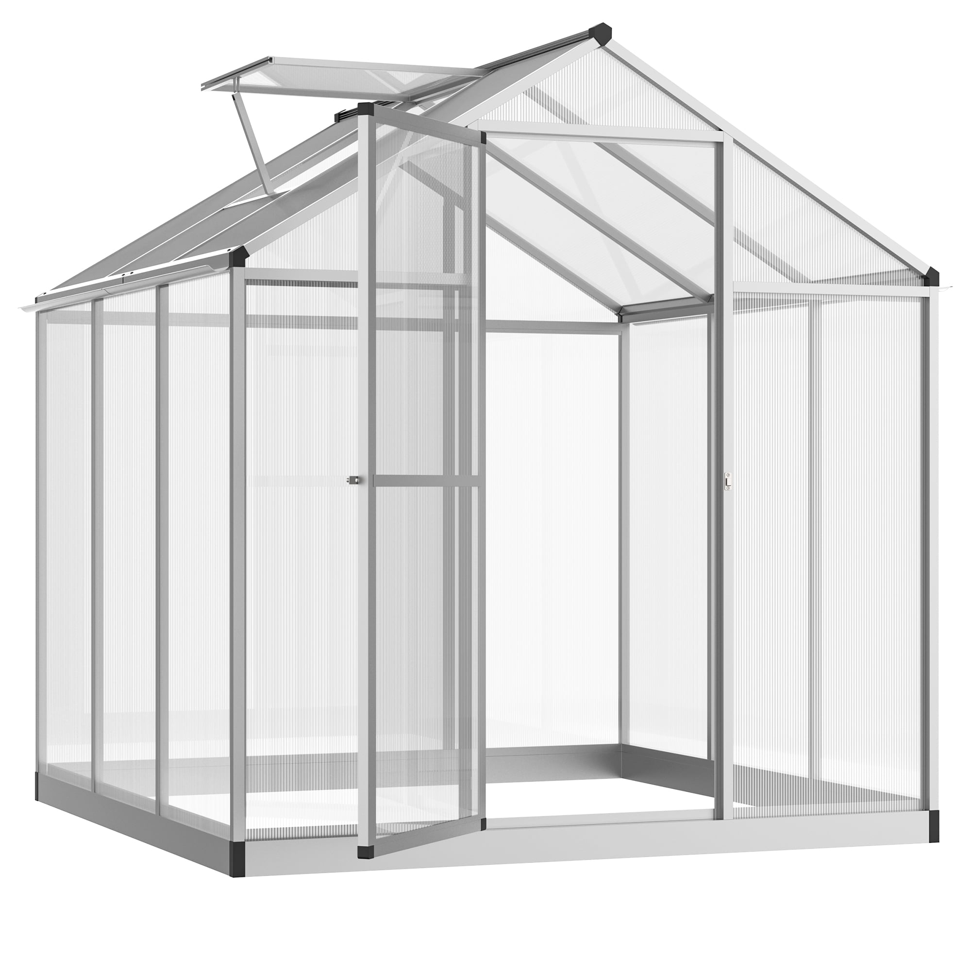 VIVOSUN Hobby Green House with Sliding Door and 2 Ventilation Window 8.2x6.2x6.7 ft for Seedlings Flowers and Plants Outdoor