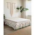 thumbnail image 2 of Spring Flowers Wrap Around Bed Skirts for California King Bed 18" Drop,Bed Skirt with Adjustable Elastic Belt Dust Ruffle Bed Valance for Bedroom Hotel Wild Floral Herb Botanical Bed Frame Cover, 2 of 7