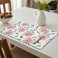 thumbnail image 6 of Placemat, Pioneer Flower Floral Print Pattern Place Mats Table Mat Set Of 2, PVC Washable Placemats for Party Kitchen Dining Decoration, 18x12 Inch, Fade Resistant, 6 of 6