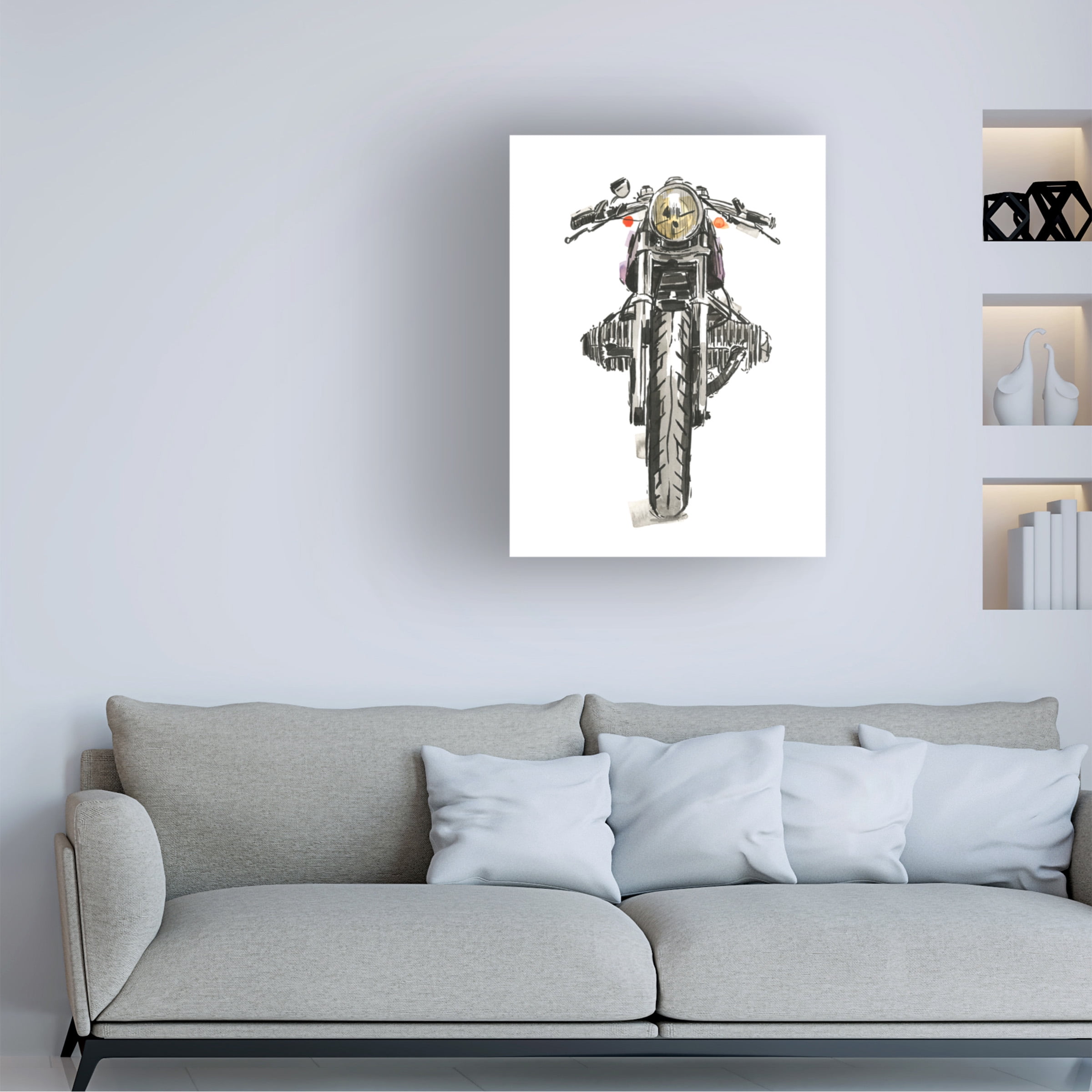 Annie Warren 'Motorcycles in Ink II' Canvas Art