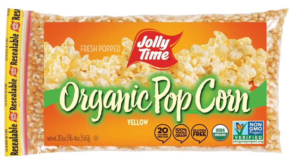 Jolly Time Organic Yellow Kernel Popping Corn, 20 Oz