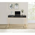 thumbnail image 3 of Alios Desk with Black Gloss Finish and Rose Gold Metal Frame, 3 of 11