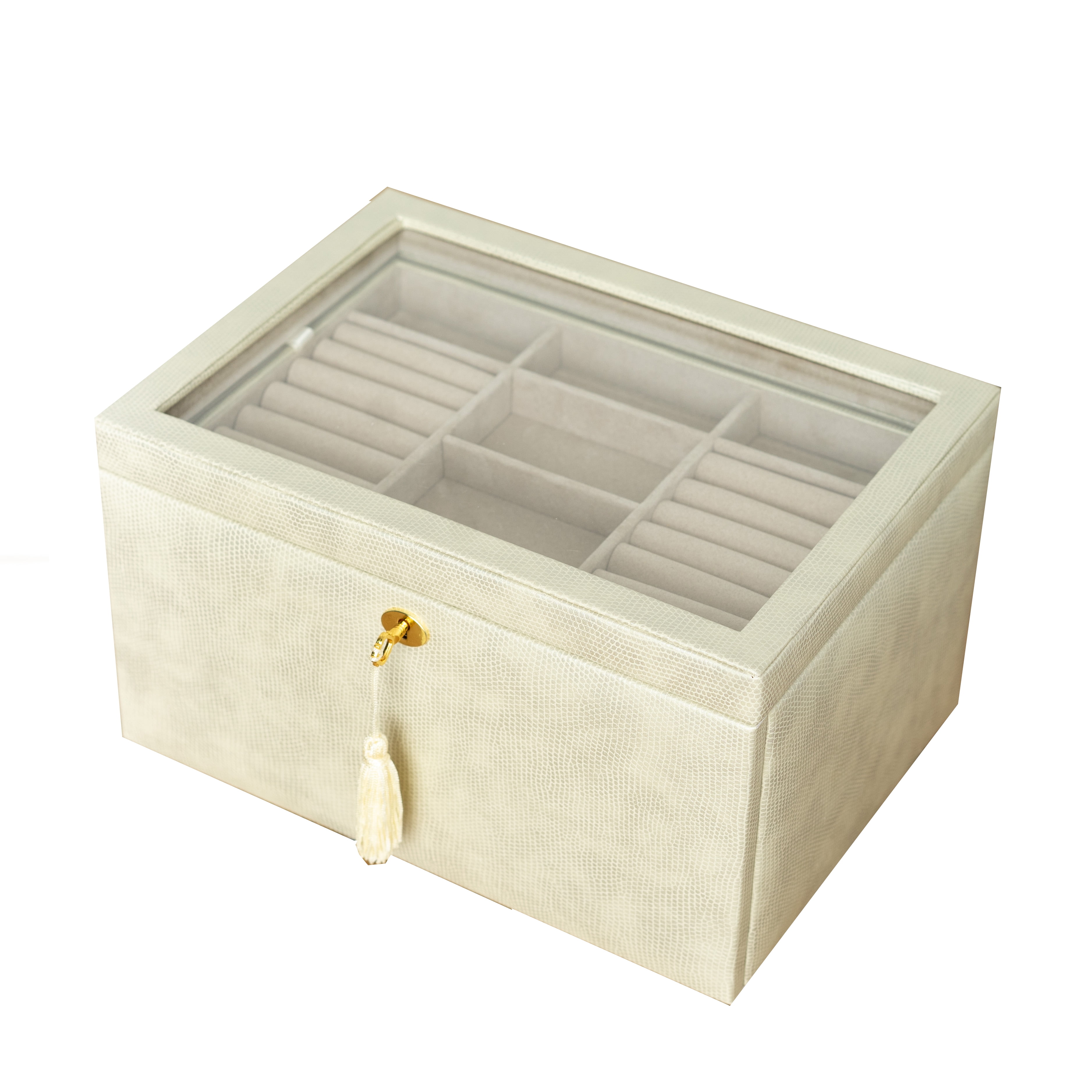 Hives and Honey Gold Table Top Jewelry Storage Chest for Women