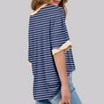 thumbnail image 4 of Besolor Womens Oversized T-Shirts Striped Crewneck Short Sleeve Basic Tees Casual Loose Tops 2025 Summer Trendy Outfits, 4 of 5