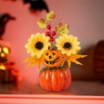 thumbnail image 4 of Luluy Fall Decor, Artificial Pumpkins with Maple Leaves Berries Sunflowers, Fall Decorations for Home, Thanksgiving Party Table Centerpieces for Kitchen Office Indoor, 4 of 6