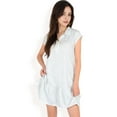 thumbnail image 3 of Women's Zip-Up Collared Dress with Ruffle Hem- Gray,Small, 3 of 6