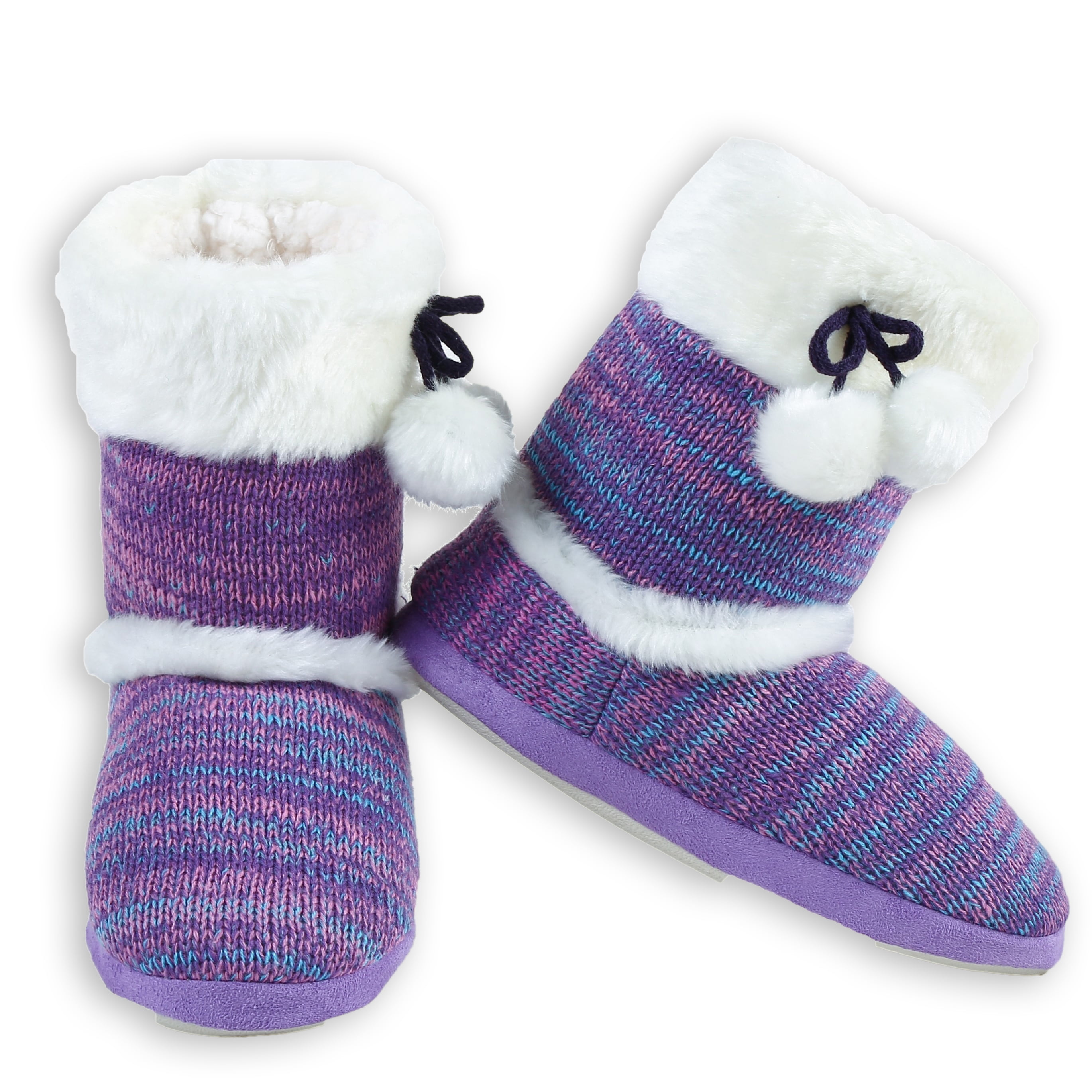 Stylish Faux Fur Boot Knit Women Indoor 