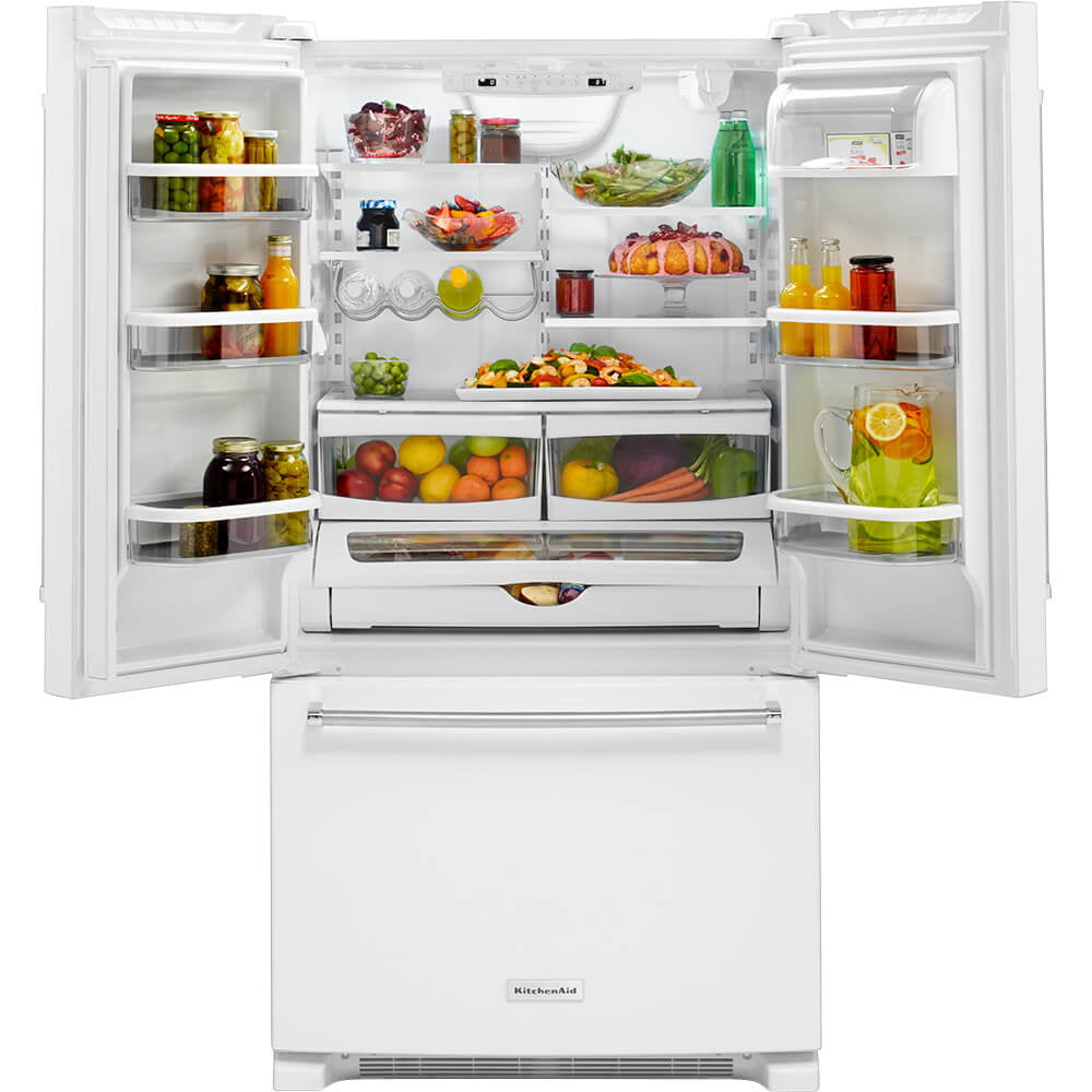 KitchenAid 20-cu ft Counter-Depth French Door Refrigerator with Ice Ma –  Madison Discount Warehouse