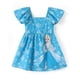 thumbnail image 1 of Vestido Disney Frozen Elsa para niña, azul verdoso con copos de nieve, 6-7 años, 1 of 7