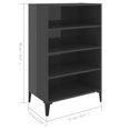 thumbnail image 4 of vidaXL Sideboard High Gloss Grey 57x35x90 cm Engineered Wood, 4 of 4