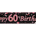 thumbnail image 3 of Black Happy 60th Birthday Banner with Glitter Stars Balloons and Ribbons Background Party Supplies Birthday Decoration Photography Props Birthday Party Backdrop Decorations, 3 of 7