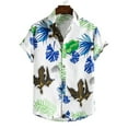 thumbnail image 2 of Stamzod Mens Hawaiian Tropical Shirt Short Sleeve Casual Button Down Lapel Summer Beach Shirts White XL, 2 of 9
