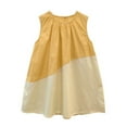 thumbnail image 3 of HVOBTTY Toddler's Soft Sport T-Shirt Dresses, Summer Dresses for Kid Girls' Casual Comfy Print Sleeveless Round Neck Breathable Straight Hem Versatile Daily Lightweight Dresses Yellow, 2-3 Years, 3 of 4