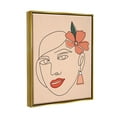 thumbnail image 2 of Stupell Industries Abstract Line Doodle Woman Lipstick Flower Blossom Graphic Art Metallic Gold Floating Framed Canvas Print Wall Art, Design by Hey Bre! Creative Studio, 2 of 5