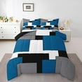 thumbnail image 2 of Erosebridal Square Geometric Bedding King Comforter Set, Chic Minimalst Down Comforter, Abstract Ombre Decor, Lightweight 3pcs, 2 of 8