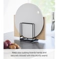 thumbnail image 2 of Yamazaki Home Round Cutting Board Stand, Black, Steel, Water Resistant, No Assembly, 2 of 7