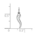 thumbnail image 3 of Auriga Fine Jewelry 10K White Gold Hollow Italian Horn Pendant for Women, 3 of 4