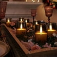 thumbnail image 4 of 12Pack Flickering Flameless LED Candles with Timer, Battery Powered - Small Pillar & Votive, Clear (2"X3"), 4 of 10