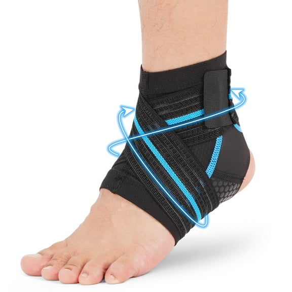 Nvorliy Ankle Brace Sprain Prevention/ Recovery – Adjustable Dual Straps Compression Ankle Sleeve for Running, Basketball, Swimming ,Ankle Wrap for Men, Women - Small