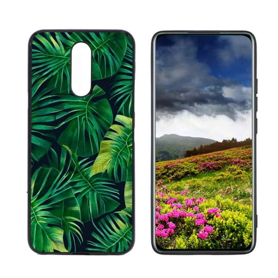 Compatible with LG K12 Plus Phone Case, Tropical-Leaves-5 Case Men Women, Flexible Silicone Shockproof Case for LG K12 Plus