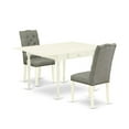 thumbnail image 2 of East West Furniture Monza 3-piece Wood Dining Set in Linen White/Smoke, 2 of 5