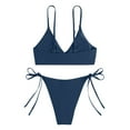 thumbnail image 4 of KIHOUT 2025 Women's Two Piece Bikini Swimsuit Sexy Ribbed Triangle Top Bathing Suits String Bikini Sets for Beach Pool Party, 4 of 4