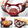 thumbnail image 3 of LQQBOX 4.72 Inch Apple Slicer with 12 Blades - Apple Cutter - Stainless Steel Apple Corer - Sharp Apple Slicer and Corer - Apple Corer Tool - Dishwasher Safe(Red), 3 of 7