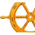 thumbnail image 3 of Wooden Ship Wheel (Gola Pendi) - (30 Inches, Antique Brown), 3 of 5