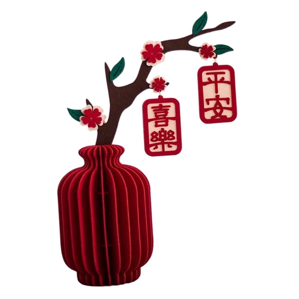 Centro de mesa de tela 3D con diseño de panal para Año Nuevo Lunar, ideal para bodas chinas. Estilo C