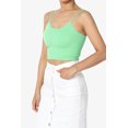 thumbnail image 3 of TheMogan Women's Solid Spaghetti Straps Ribbed Seamless Stretch Crop Cami Tank Top, 3 of 7