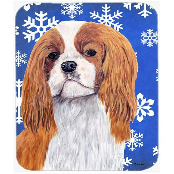 Cavalier Spaniel Winter Snowflakes Holiday Mouse Pad, Hot Pad Or Trivet