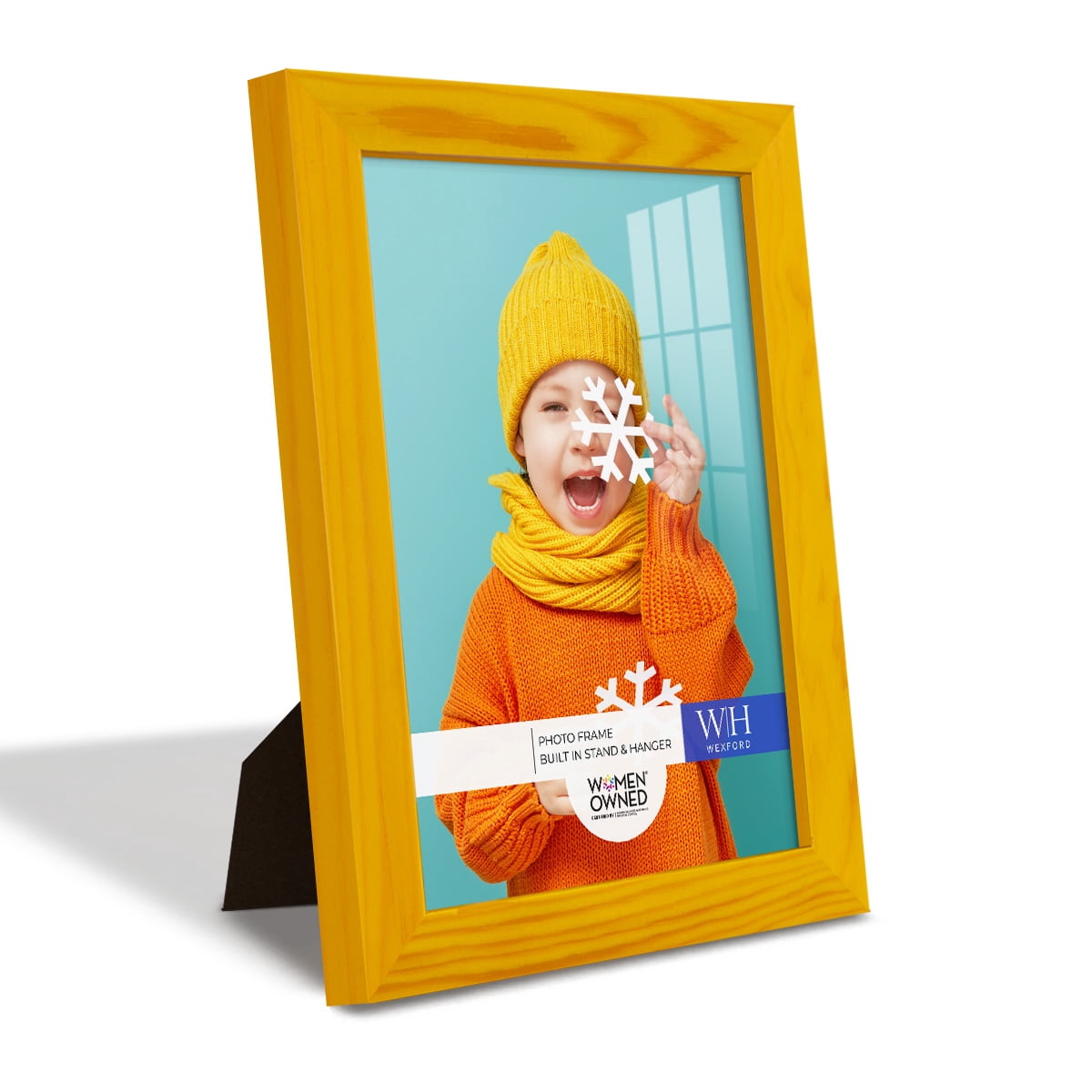 Woodgrain 6 in. x 8 in. Sunflower Yellow Picture Frame Set (Set of 4)