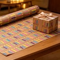 thumbnail image 4 of JollyMart Happy Birthday Wrapping Paper Roll,17" x 118" Colorful Kraft Gift Wrap for Birthday Party,Baby Shower,1 Pack,Unisex Balloon & Happy Birthday Print, 4 of 7