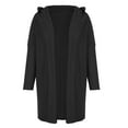 thumbnail image 5 of IROINNID Cardigan for Women Open Front On Sale Long Sleeve Solid Hooded Knit Cardigan Long Sweater Coat,Black, 5 of 7