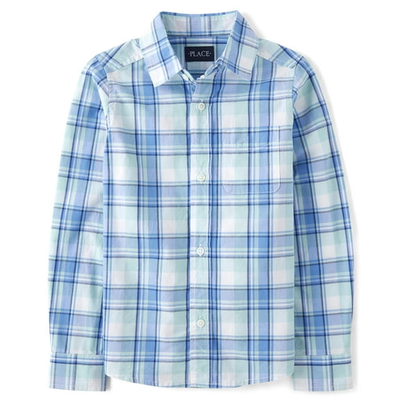 Camisa The Children's Place de popelina de manga larga, talla XXL (16) para niños