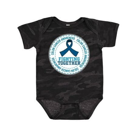 

Inktastic Fighting Together- Colon Cancer Awareness Dark Blue Ribbon Gift Baby Boy or Baby Girl Bodysuit