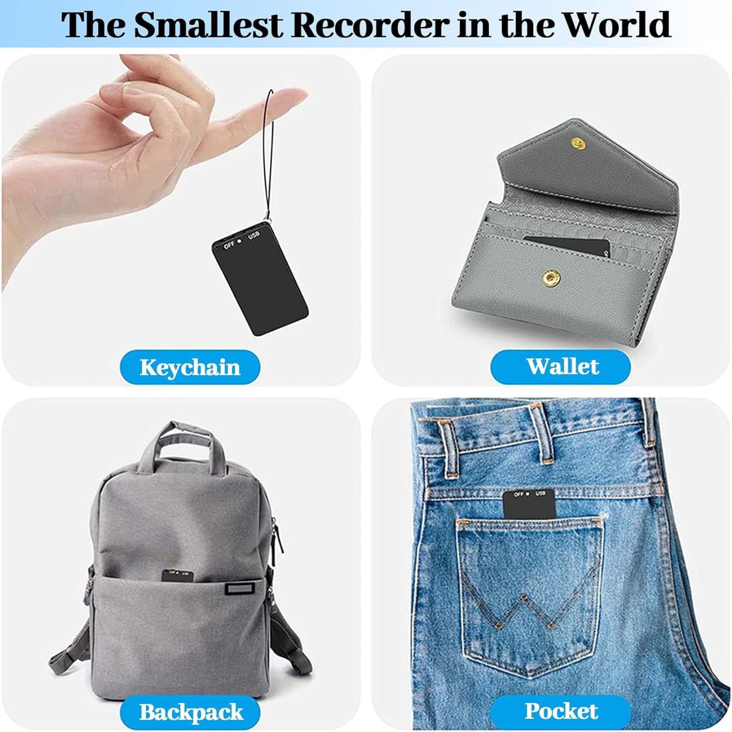 64GB Digital Voice Recorder,Thinnest Voice Activated Recorder with 1536Hours Recording Storage,48 Hours Long-Lasting Battery for Lecture Interview