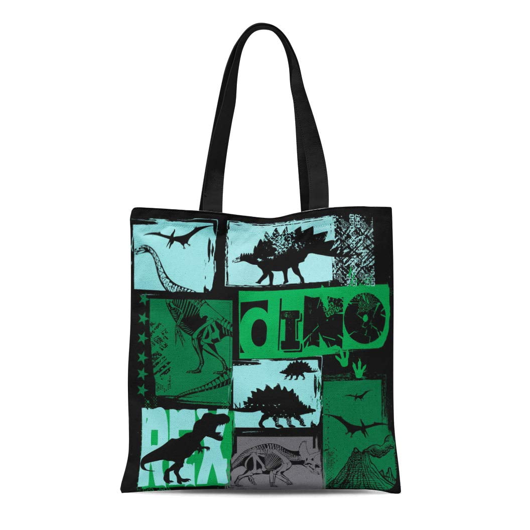 ASHLEIGH Canvas Tote Bag Pattern Dino for Original Rex Dinosaur Boys ...
