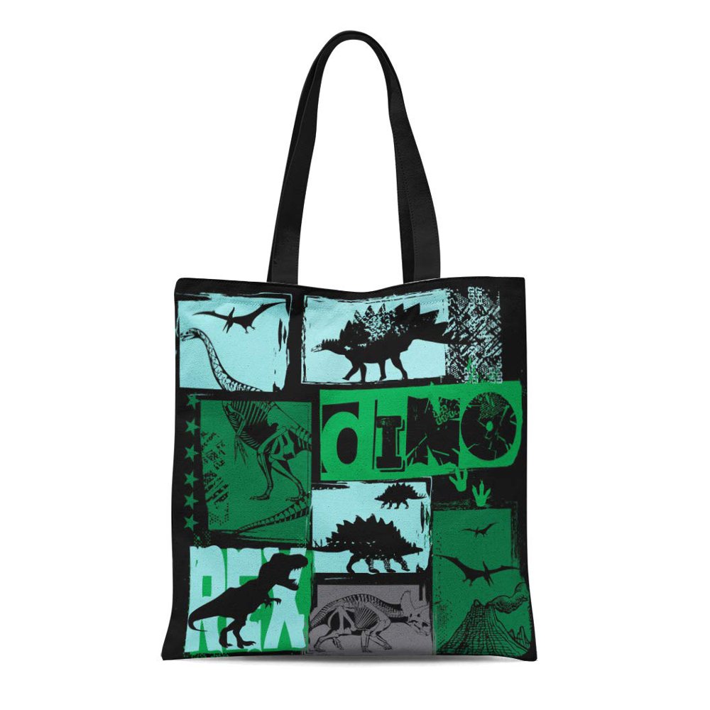 ASHLEIGH Canvas Tote Bag Pattern Dino for Original Rex Dinosaur Boys