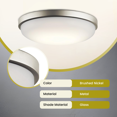 thumbnail image 4 of Kichler Canada LED Flush Mount Ceiling Light in Brushed Nickel—14.5" Round, 4 of 4
