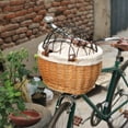 thumbnail image 6 of Bicycles Rattan Woven Storage Basket with Fasten Strap Handlebars Bicycles Wicker Basket Rear Bikes Basket, 6 of 17