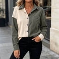 thumbnail image 6 of PFRNLFNo Boundaries Womens Corduroy Button Down Shirts Fall Loose Casual Long Sleeve Tops, 6 of 8