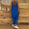 thumbnail image 3 of Womens Clothes Clearance asdoklhq Womens Jumpsuits and Rompers,Sleeveless Jumpsuit Ladies Casual Loose Playsuit Long Trousers, 3 of 7