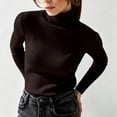 thumbnail image 6 of Xdegoge Turtleneck Tops for Women Long Sleeve Ribbed Knit Slim Fit Casual Basic Mock Neck Clothes Fall Winter Warm Comfy Layering Stretch Soft Sweaters, 6 of 9