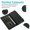 thumbnail image 6 of iPhone 6 Case, Cover for iPhone 6S, Allytech Detachable Case Support Magnetic Car Mount Case with Lanyard Card Holder Wallet Vegan Leather Shockproof Stand Case for iPhone 6/iPhone 6S(4.7"), Black, 6 of 8