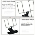 thumbnail image 6 of PPKVUFD 1Pc Metal Book Stand for Desk, Adjustable Reading Rest Book Holder, Portable Cookbook Documents Holder, Sturdy Typing Stand for Recipes Textbooks Tablet Music Books with Page Clips (Black), 6 of 6