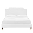 thumbnail image 4 of Modway Liva Performance Velvet Queen Bed in White, 4 of 9